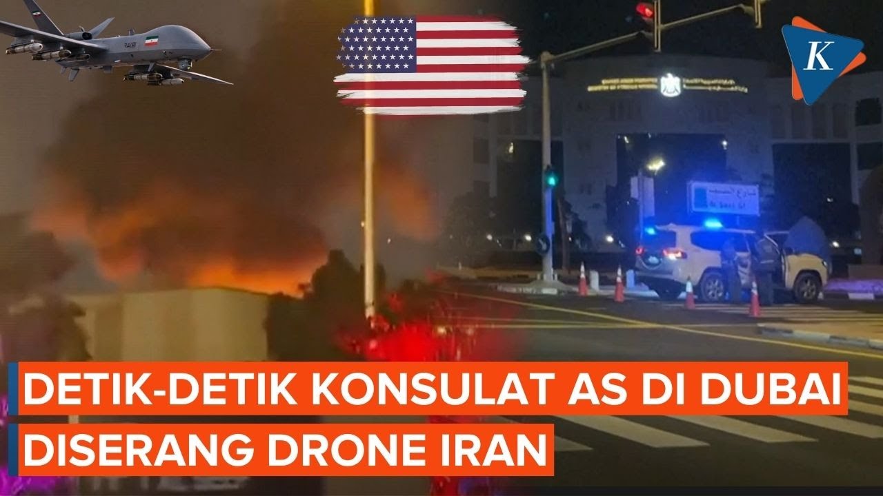 Detik-detik Serangan Drone Iran Hantam Konsulat AS di Dubai
