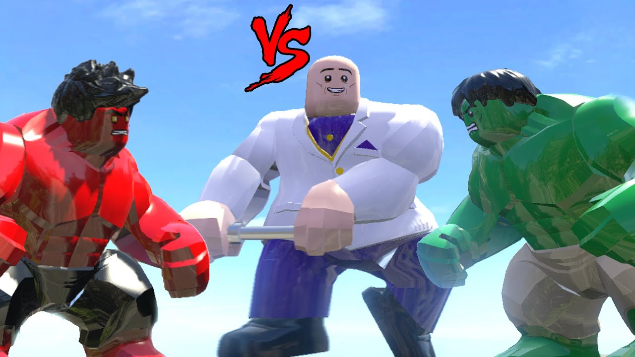 HULK VS KINGPIN VS RED HULK - LEGO FIGHT (LEGO MARVEL SUPER HEROES)
