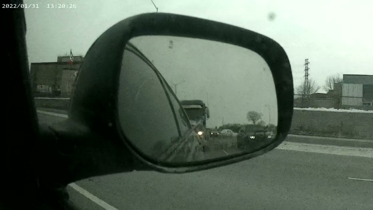 tailgating freedom convoy truck on his way downtown Ottawa Ontario Canada Jan 31st 2022