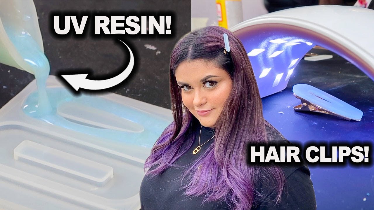 Using UV RESIN To Make HAIR CLIPS! Glow In The Dark, Solar Color Changing, Mica