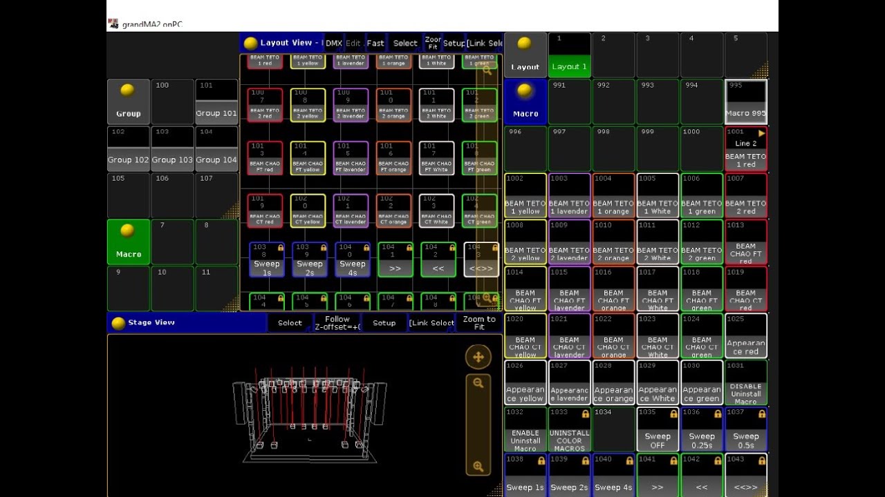 Grandma2 Plugin Macro de Cor Interativo + Swiper e Delay