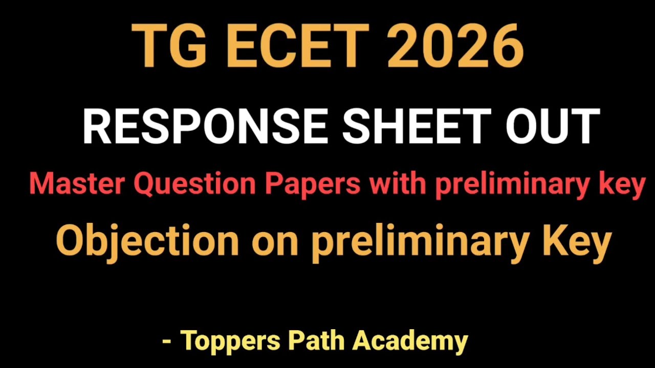TG ECET 2026 Response sheet Released 🔥, Master preliminary key, Objections process #TgEcetResults