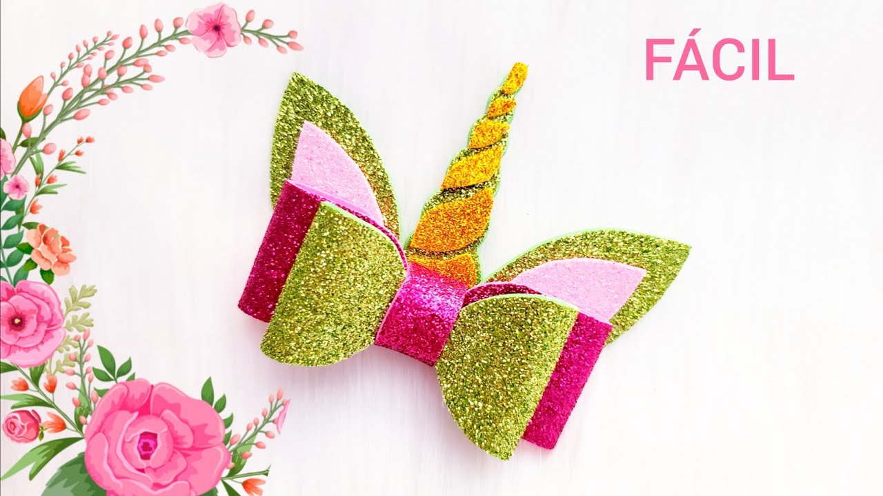 Moño Unicornio🦄. FÁCIL Y RÁPIDO DE HACER🎀
