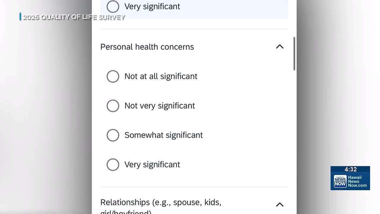 Statewide survey asks Hawaii residents to rate quality of life