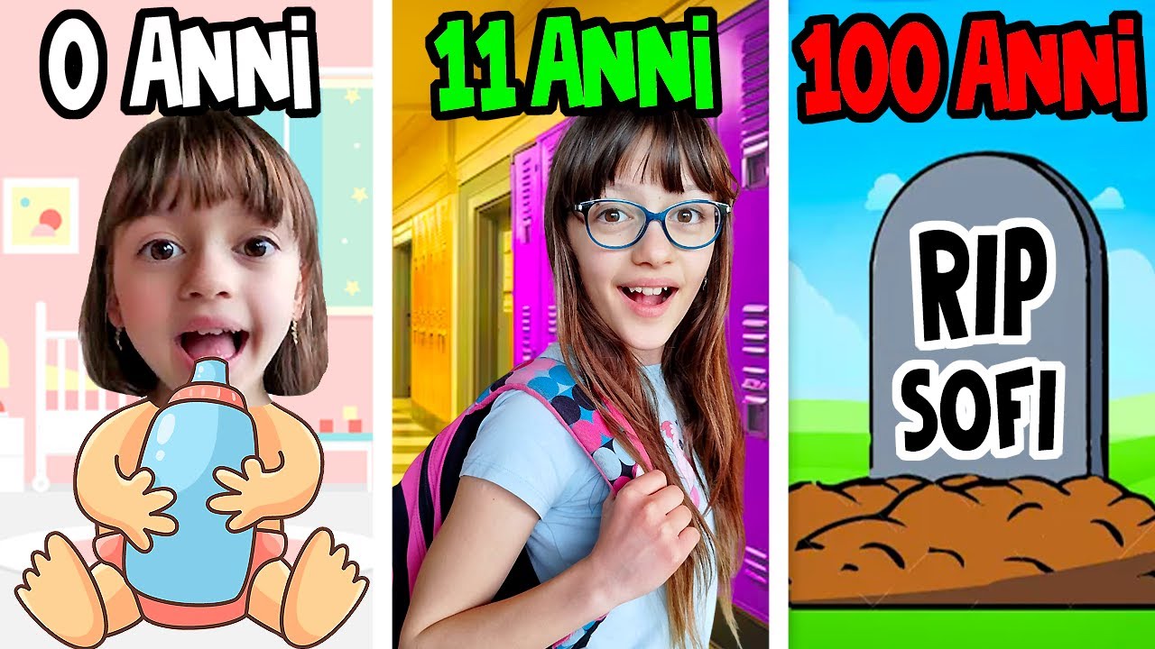 Dalla NASCITA alla FINE di SOFI nella VITA REALE DA 0 a 100 ANNI di VITA in un GIORNO