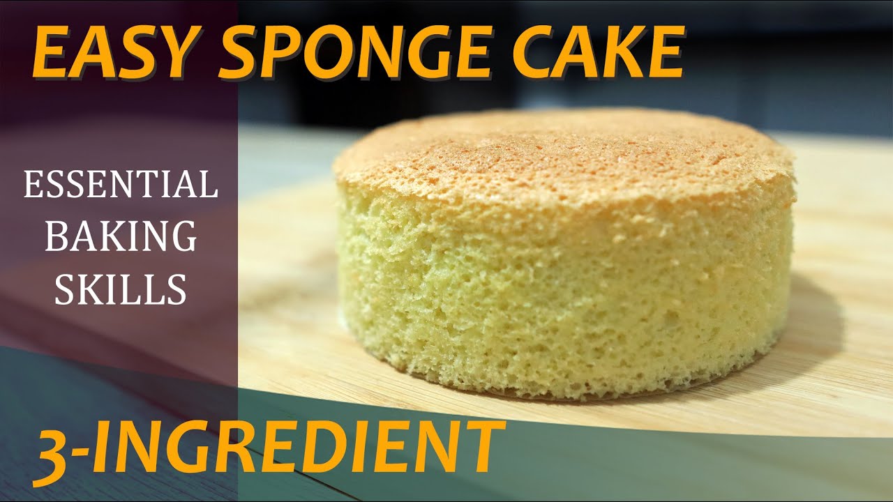 Master 3-Ingredient Sponge Cake Recipe! No Butter, No Oil, Super Fluffy