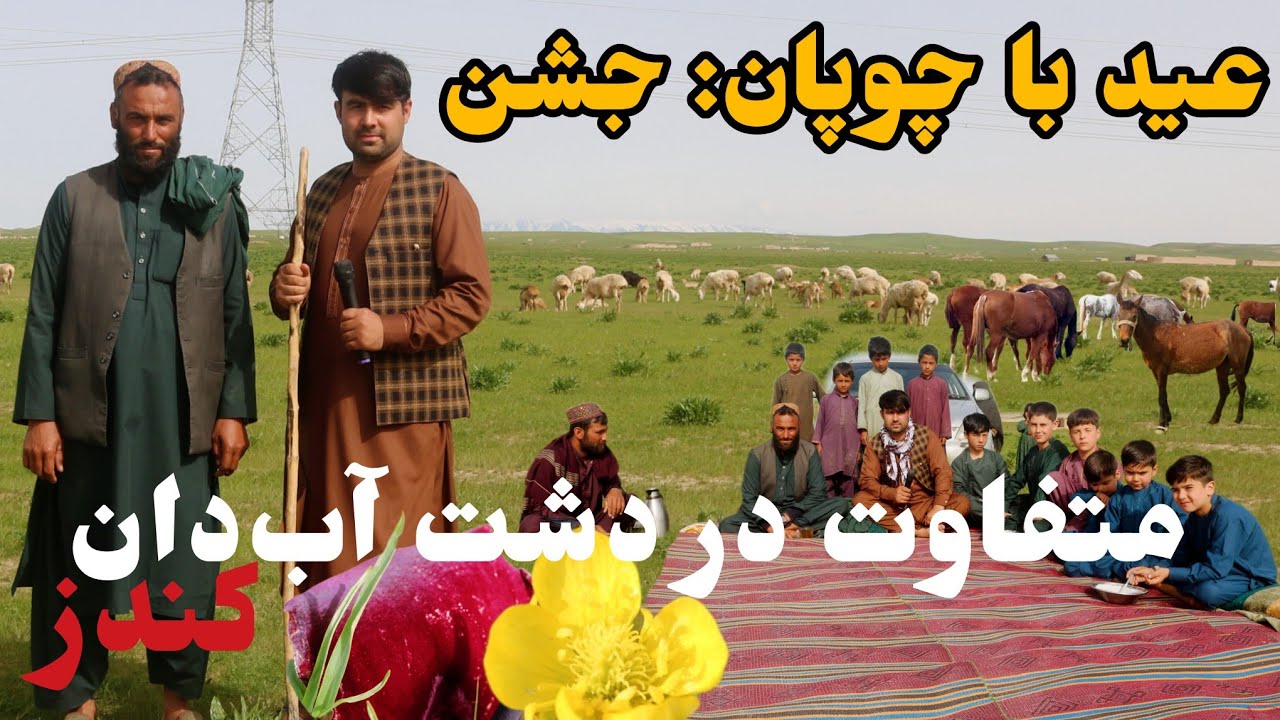 گزارش شیرین آغا شیرزاد گلزار شدن دشت آبدان کندز تجلیل عید در دشت آبدان/کندز فنس