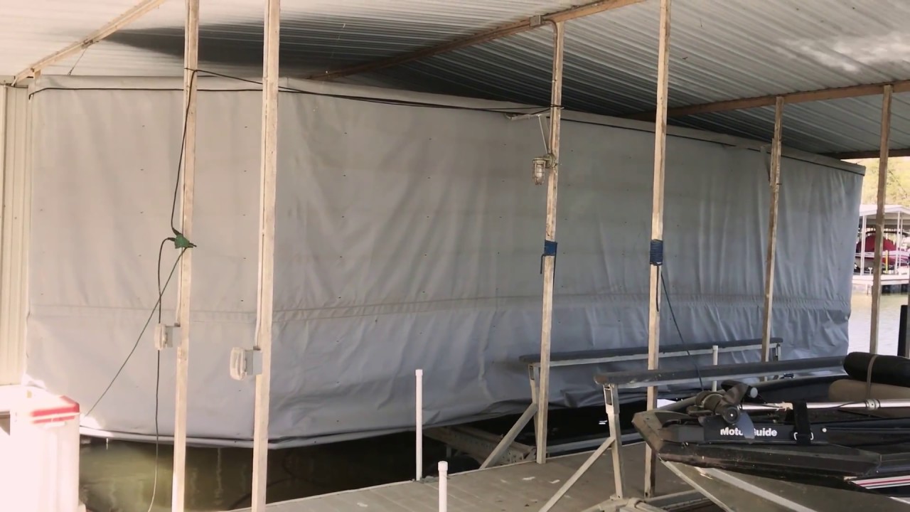 Automatic and Touchless Boat Cover. Grand Lake Ok. Cobalt boat cover controlled wirelessly