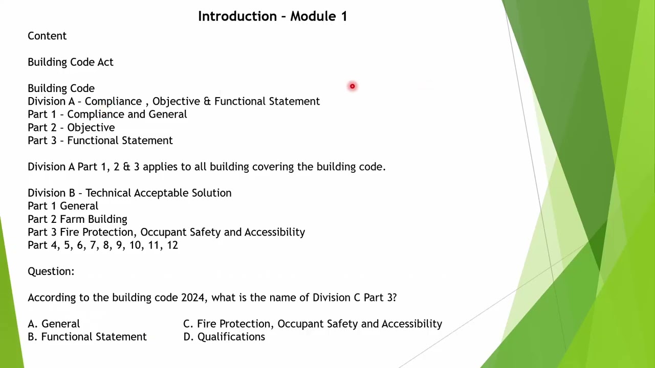 OBC Building Code Regulation | General Legal Module 1 | Ontario Building Code Exam Preparation