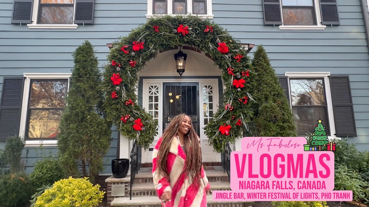 VLOGMAS - NIAGARA FALLS CANADA - Jingle Bar at Old Stone Inn, Winter Festival of Lights, Pho Tranh