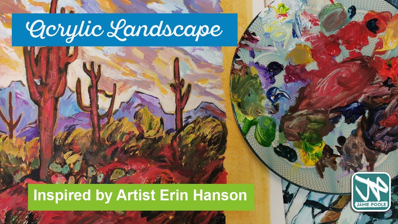 Cactus Landscape Acrylic painting.