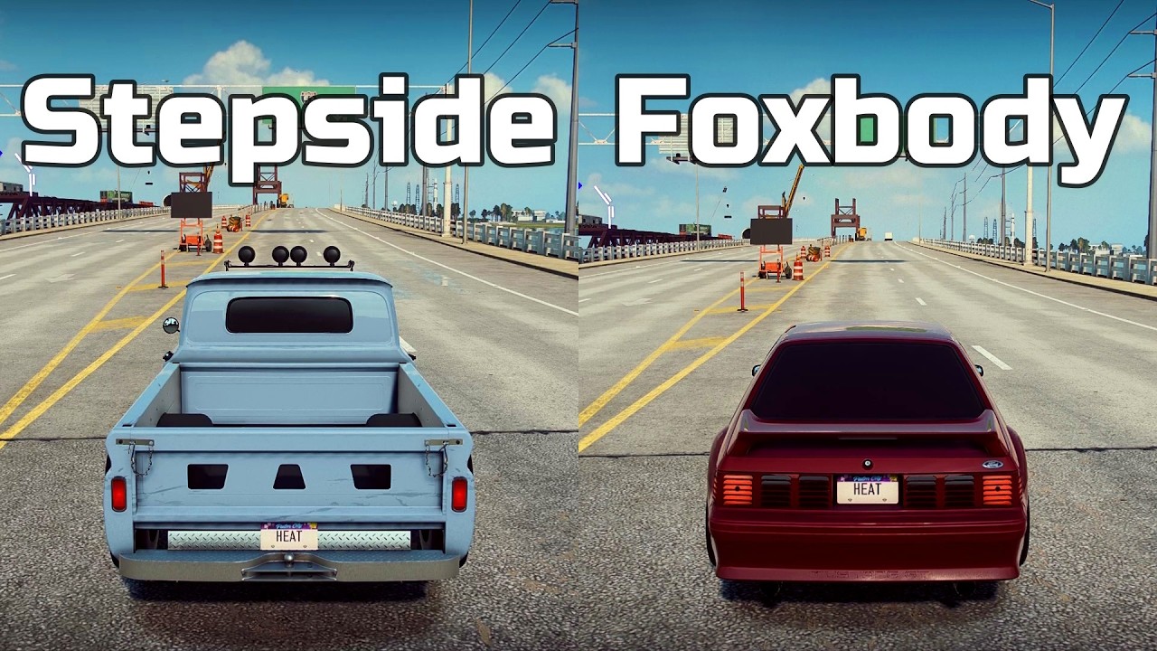 NFS Heat: Chevrolet C10 Stepside Pickup vs Ford Mustang Foxbody - Drag Race