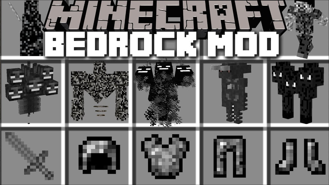 Minecraft BEDROCK MOD / TRAVEL TO BEDROCK DIMENSION AND SURVIVE THE CREATURES!! Minecraft