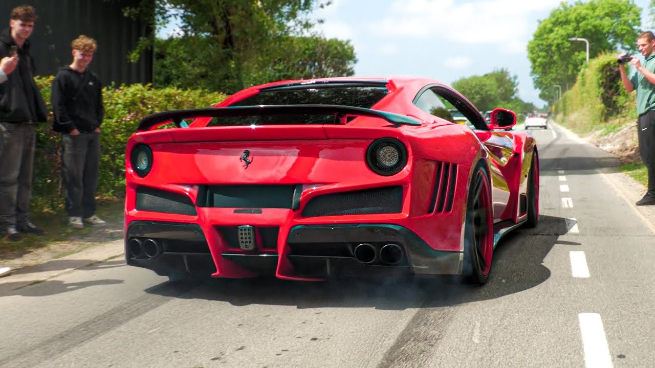 Supercars & Classic Cars Leaving Car Show! F12 N-Largo Powerslide, 1400HP Lexus GS300, F12 TDF, LFA!