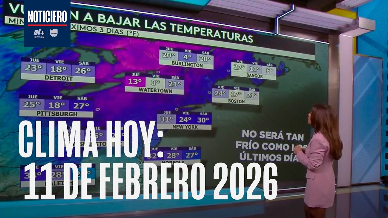 Pron&oacute;stico del clima hoy 11 de febrero 2026: Nieve intensa al oeste, temperaturas g&eacute;lidas al noreste