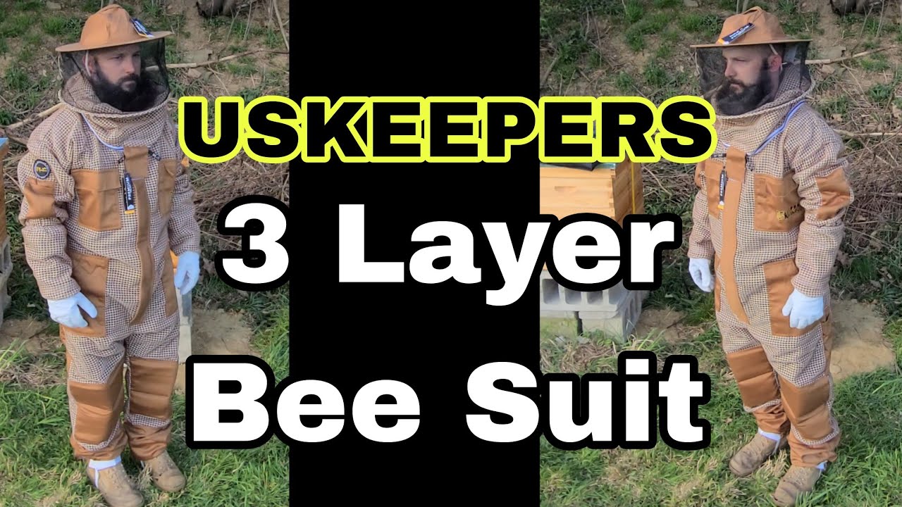 USKEEPERS 3 Layer Bee Suit. Apiarist Ultra Ventilated Beekeeping Suit for Men & Women