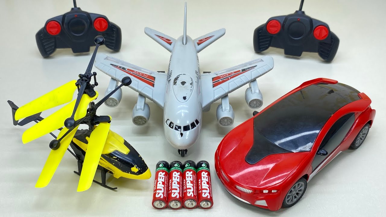 New Unboxing RadioControl RC Flying Helicopter with Rechargeable Light Car and Aeroplane Unboxing 😍