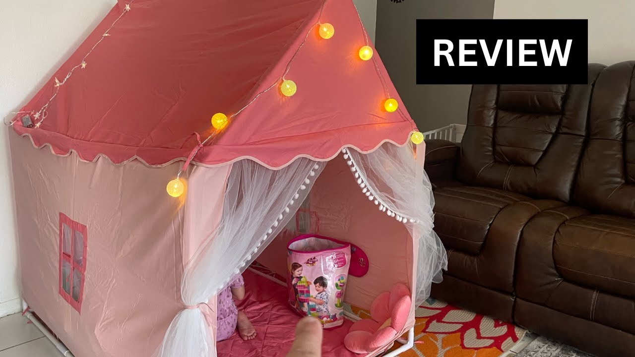 Unboxing, Assembling & Playing in the BSHAPPLUS Pink Princess Play Tent 👑✨ | Kids Fairy Castle Tent