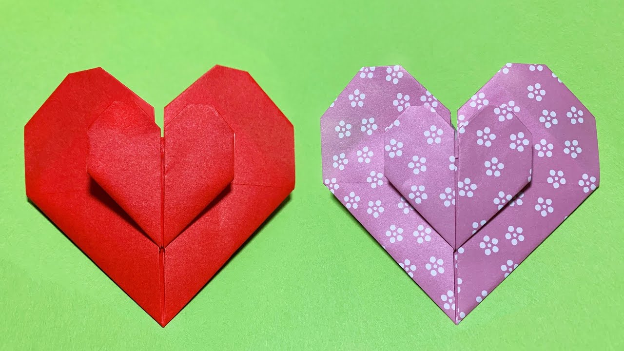 【簡単折り紙】ダブルハートの作り方💡How to make Double Heart✨#バレンタイン#ハート#心#爱#दिल#하트#折り方#おりがみ#origami#摺紙#종이접기#easy#diy