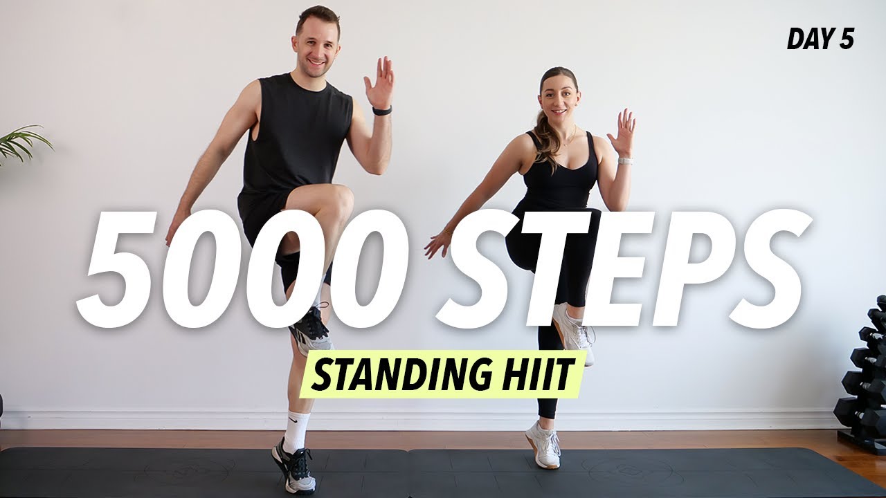30 Min ALL STANDING Cardio HIIT Workout at home - 5000 steps for Fat Burn (No equipment)