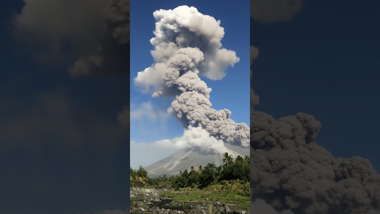 Massive Mayon Volcano Eruption | 6 KM Ash Cloud & Powerful Explosion | 4K Ultra HD Nature Ambience