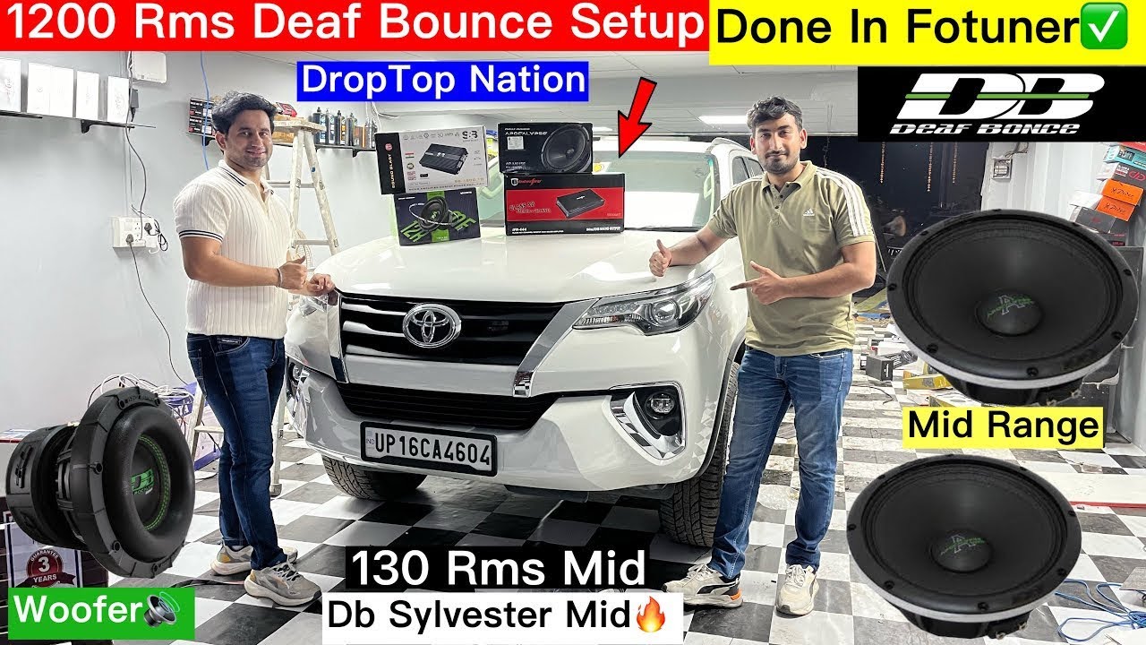 Deaf bounce 1200 RMS Subwoofer Installed in Fortuner At DropTop Nation✅Deaf bounce Mid Range 6.5 inc