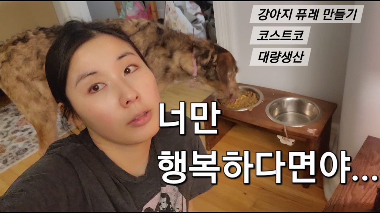 코스트코에서 사온 업소용 야채로 강아지 퓨레 만들기 | 캐나다 회사원이 회사 쉬는날 일 벌리는 영상