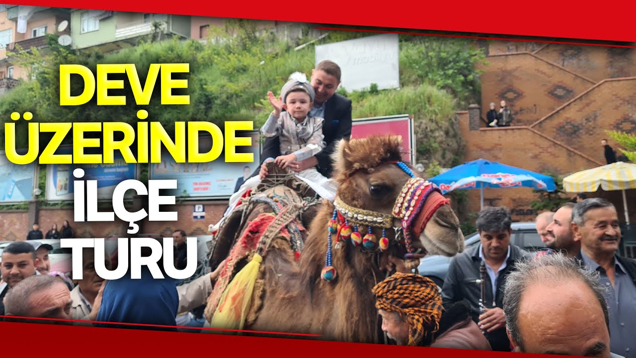Sünnet Çocuğuna Deveyle İlçeyi Gezdirdiler, Görenler Şaşkınlığını Gizleyemedi