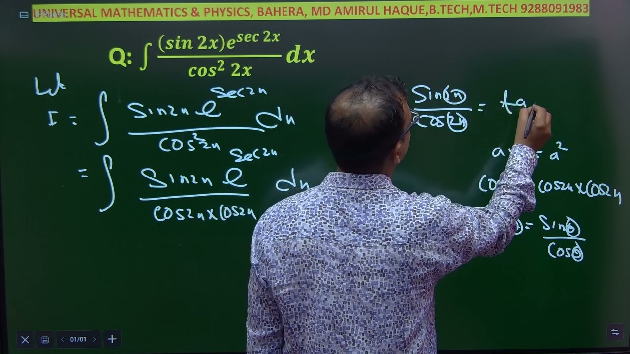 Evaluate  ∫ (sin2x) e^sec2x dx /cos^2 2x