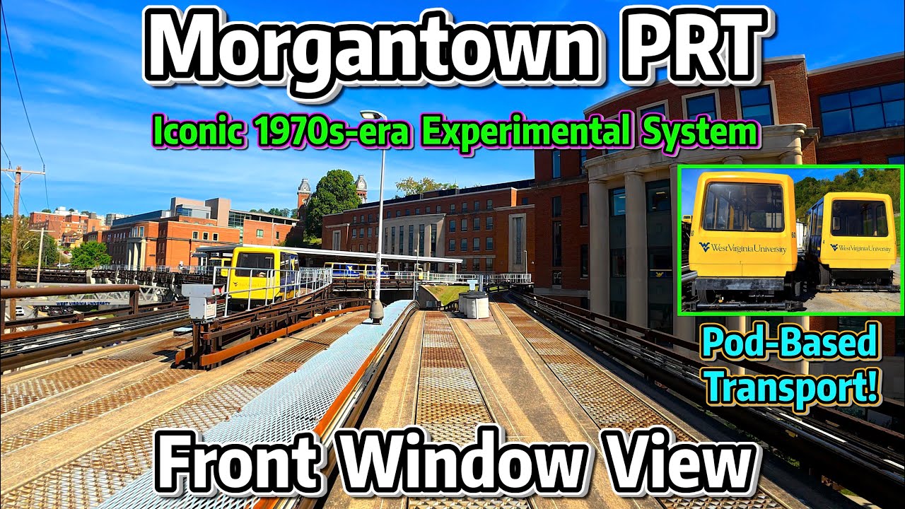 ⁴ᴷ⁶⁰ Front Window View - The Scenic Morgantown PRT System in West Virginia!