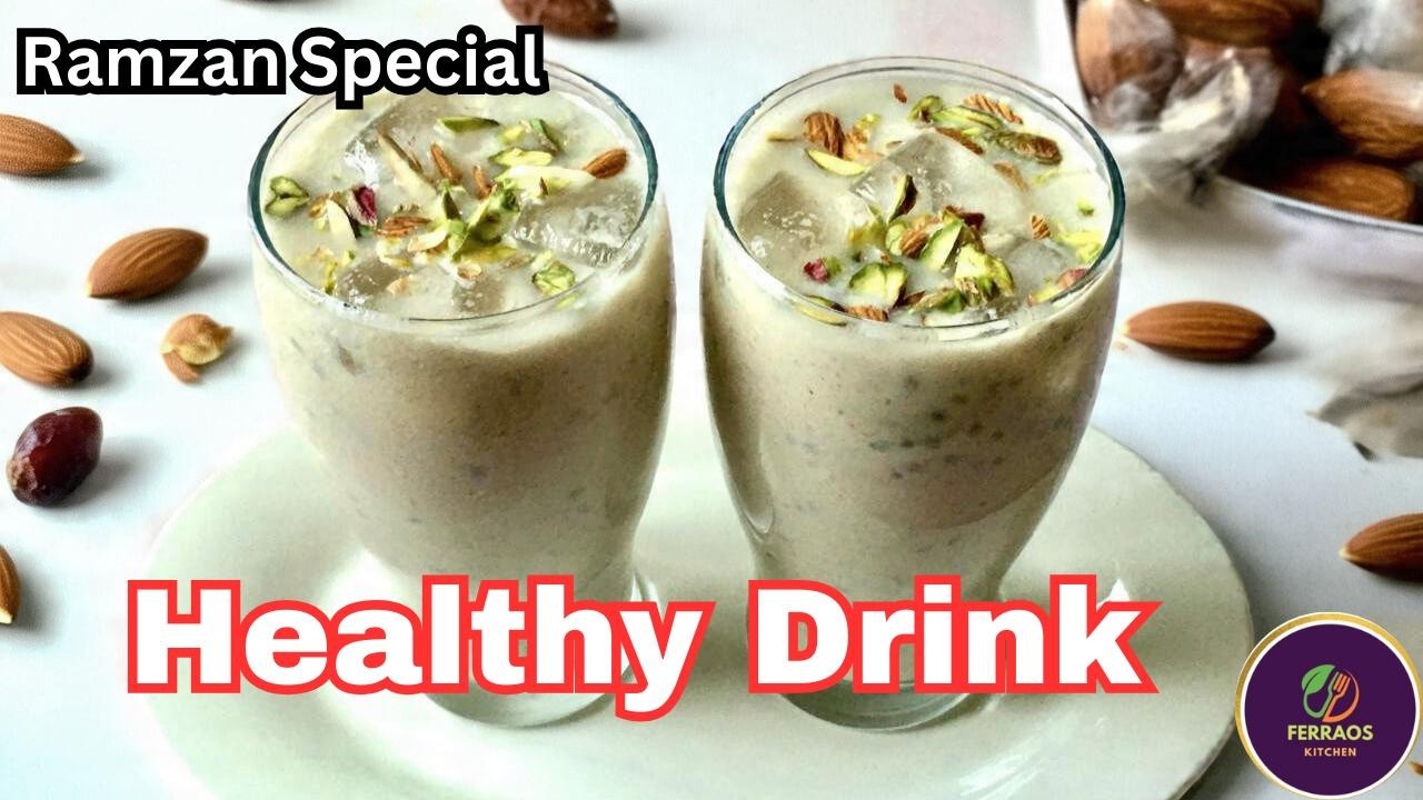 Ramadan Special Drink | Healthy Creamy Energy Drink Recipe | Dates & Almond Sharbat |  Milkshake