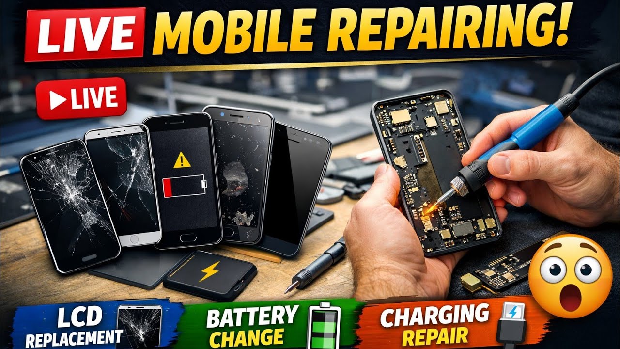 LIVE Mobile Repairing 🔧 | LCD, Battery & Charging Fix – Multiple Phones Repair in Real Time! #live