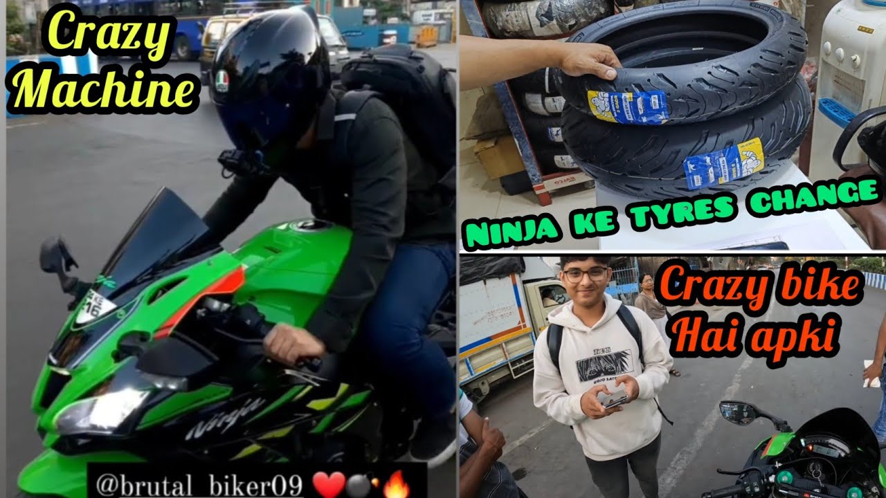 SUPERBIKE Kawasaki Ninja zx10r tyres changed #viral #trending #youtube #motorcycle #superbike #bike
