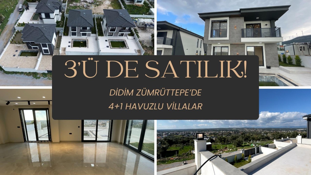 Didim Zümrüttepe 4+1 Havuzlu Villa Projesi | 3’ü de Satılık