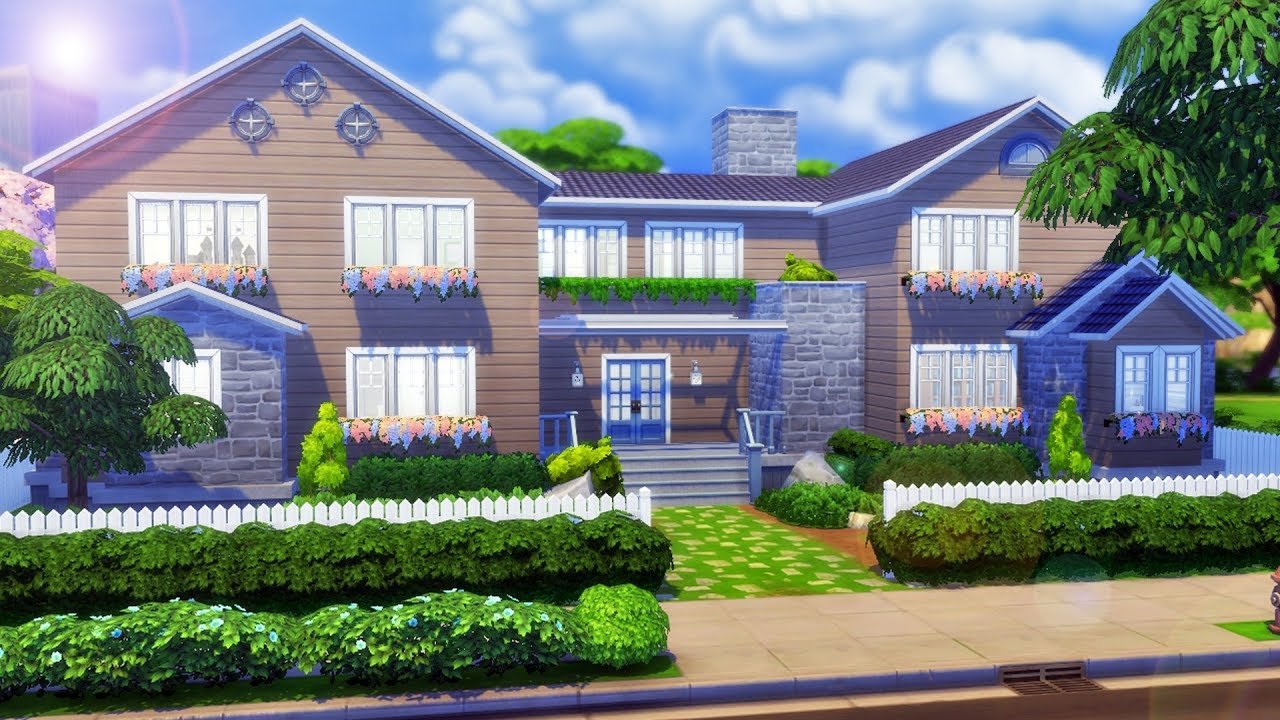 Big 8 Bedroom Suburban Family Home - The Sims 4 House Speed Build