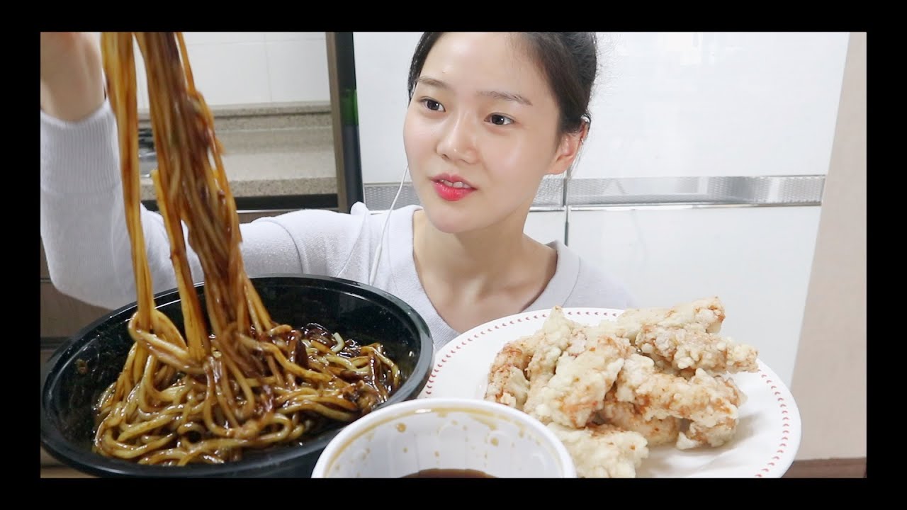 [ASMR] 구독자 10만 공약!!  짜장면과 탕수육 리얼 사운드 먹방!!