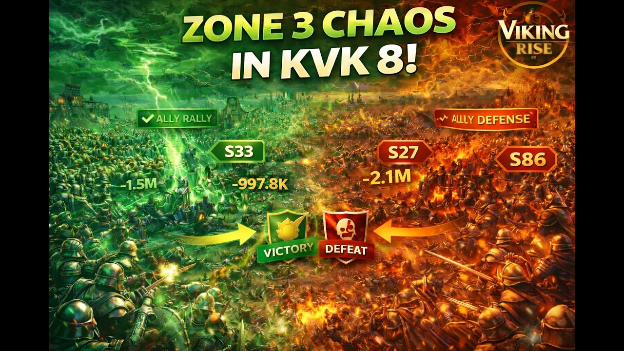 Zone 3 CHAOS in KVK 8… Attacks, Defenses, and MASSIVE Losses | Viking Rise