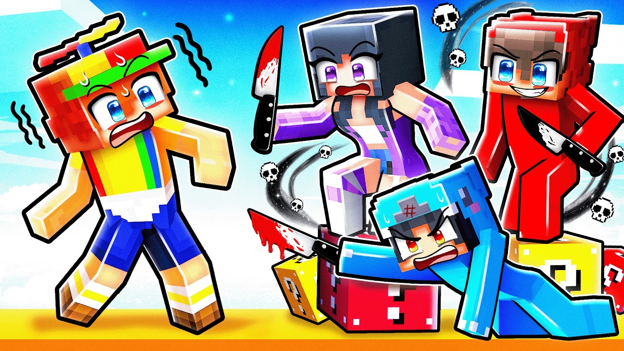 Играем в гонку Lucky Block с ЮТУБЕРАМИ в Minecraft!