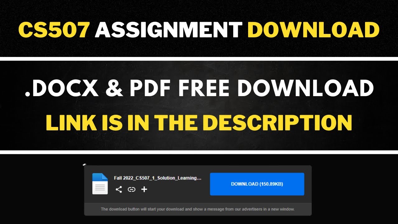 CS507 Assignment 1 solution 2026 .docx & pdf file