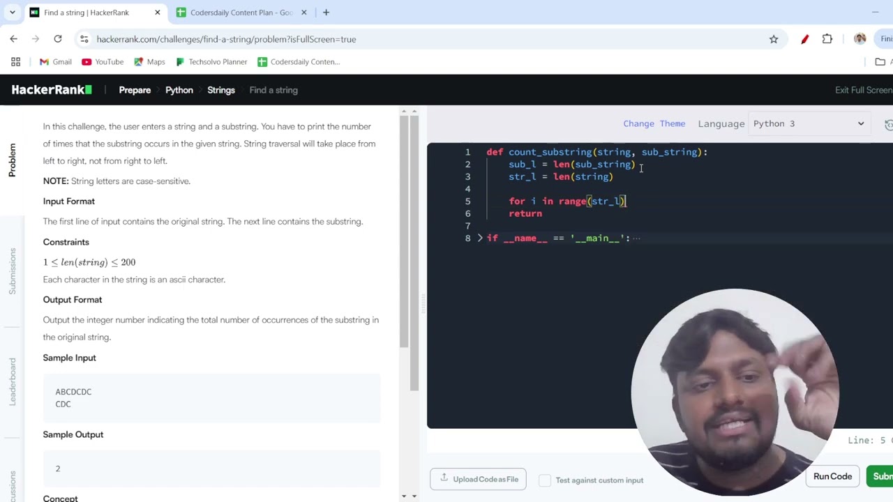 Решение Hackerrank | Найти строку | #16