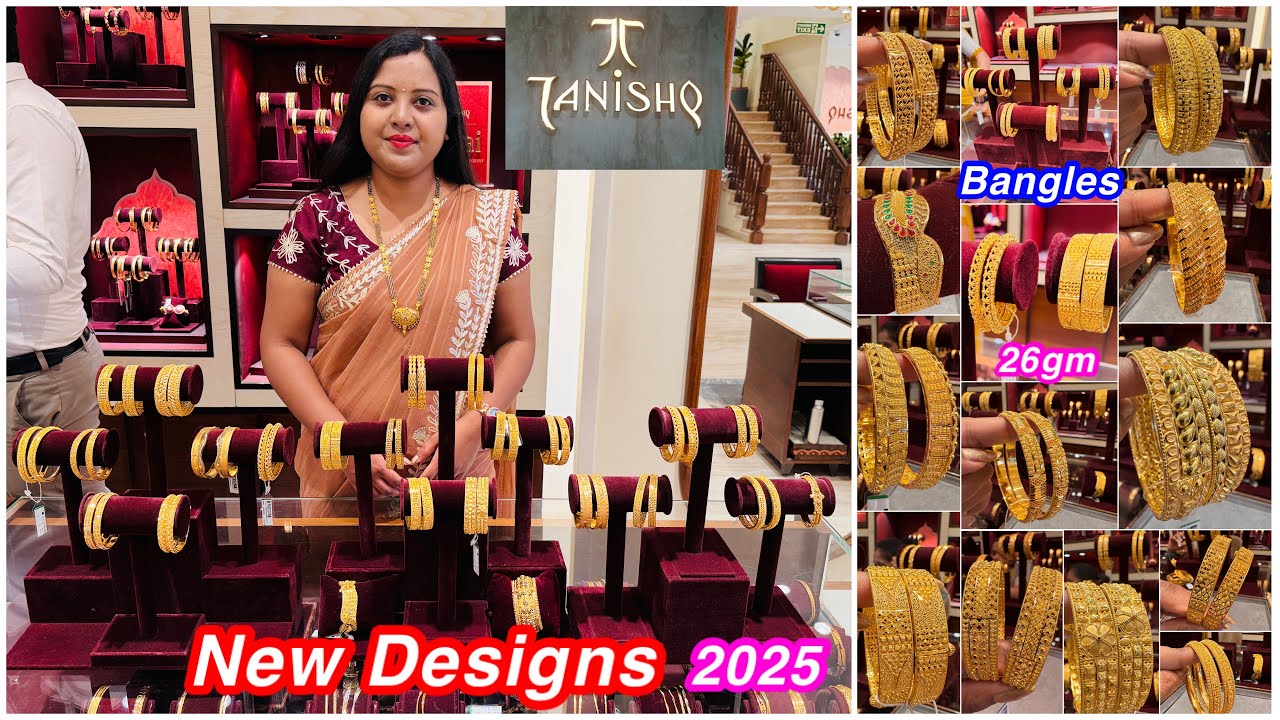 26gm😲😳onwards 2025 Gold New designs 1st time ever Light weight Bangles from Tanishq | ✨Gold Bangles