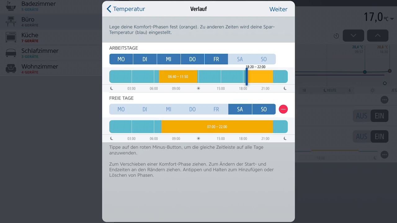 Eve Thermo: App-Einstellungen des HomeKit-Thermostates