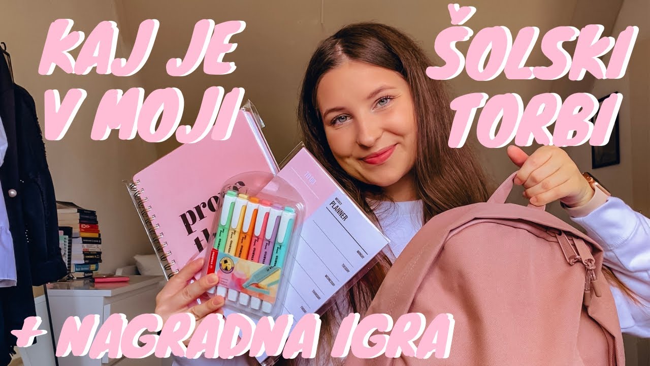 BACK TO SCHOOL: Kaj je v moji šolski torbi? + NAGRADNA IGRA // Barbara Potrc