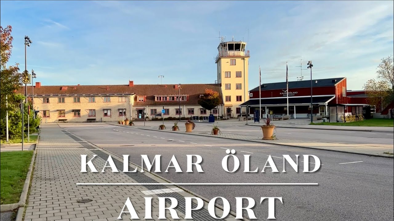 Walking tour at Kalmar Öland Airport, Småland. Sweden