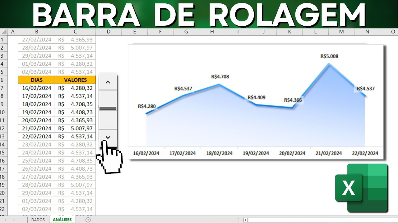 Como Criar uma Barra de Rolagem no Excel | Ótima Solução p/ Aprensentações e Relatórios