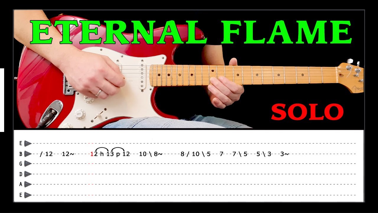 ETERNAL FLAME - Guitar solo lesson with tabs (fast&slow) - The Bangles
