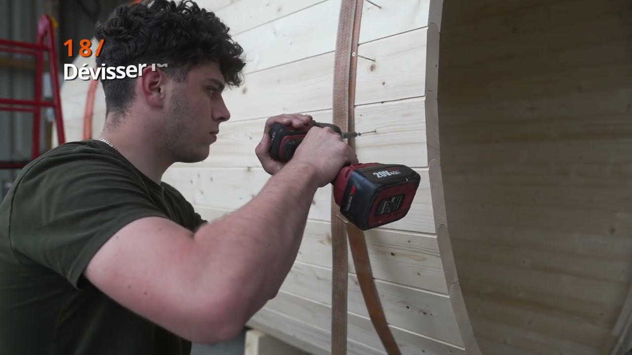 Montage sauna tonneau panorama - Rêve et Bois