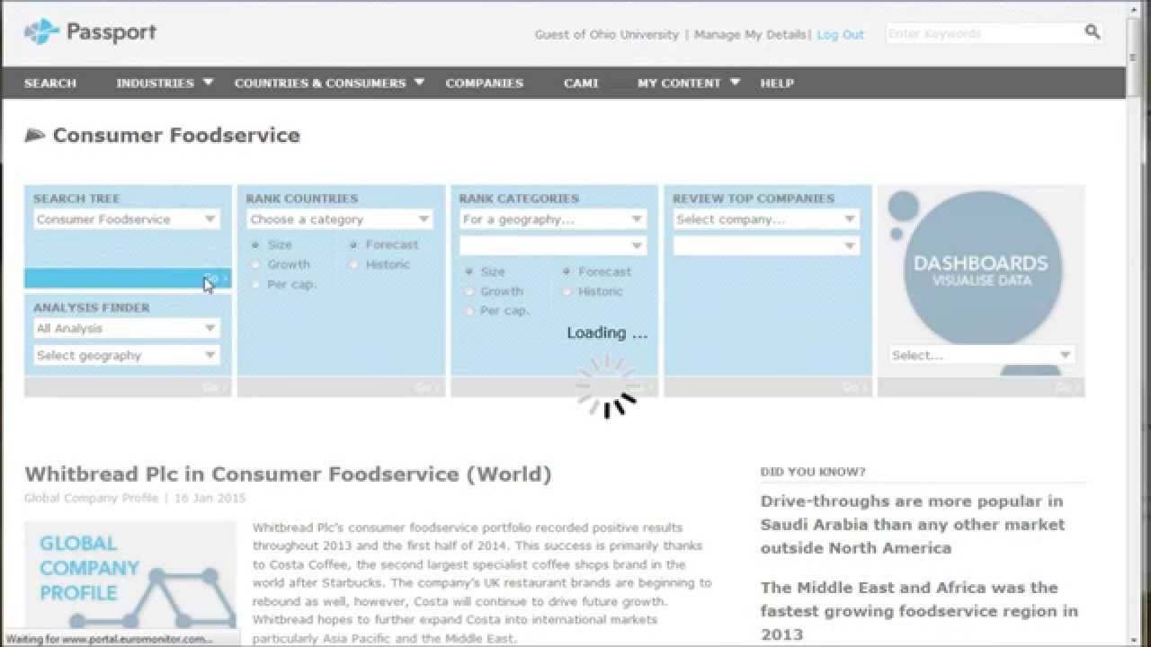 Find market trends, forecasts and statistics for the restaurant industry in Passport