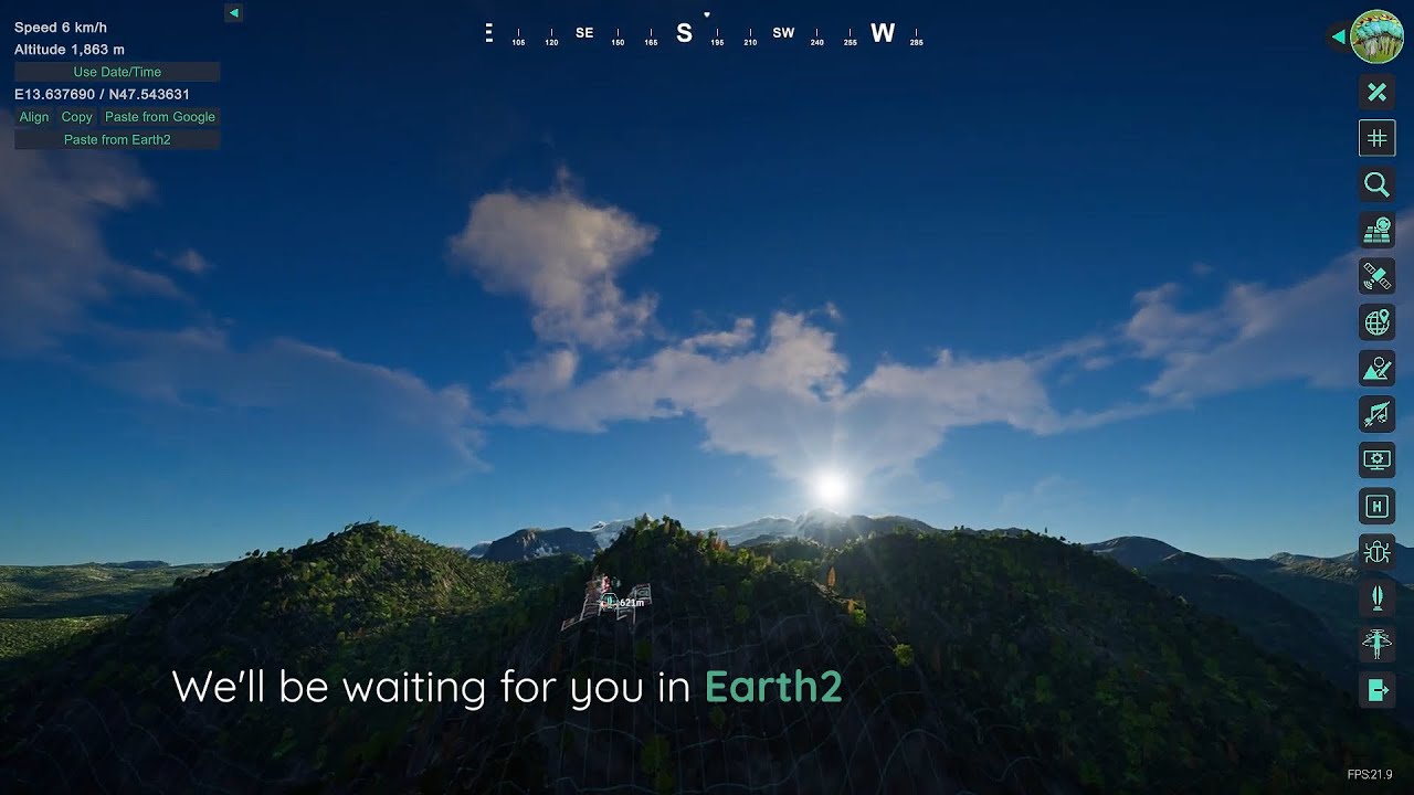 Earth2 Carl Meet Traveling in a developing Metaverse Project . Pre-Alpha footage from #E2V1