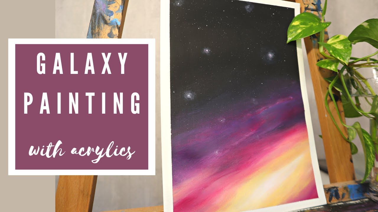 Just a simple galaxy painting... | Acrylic painting time lapse (space art)